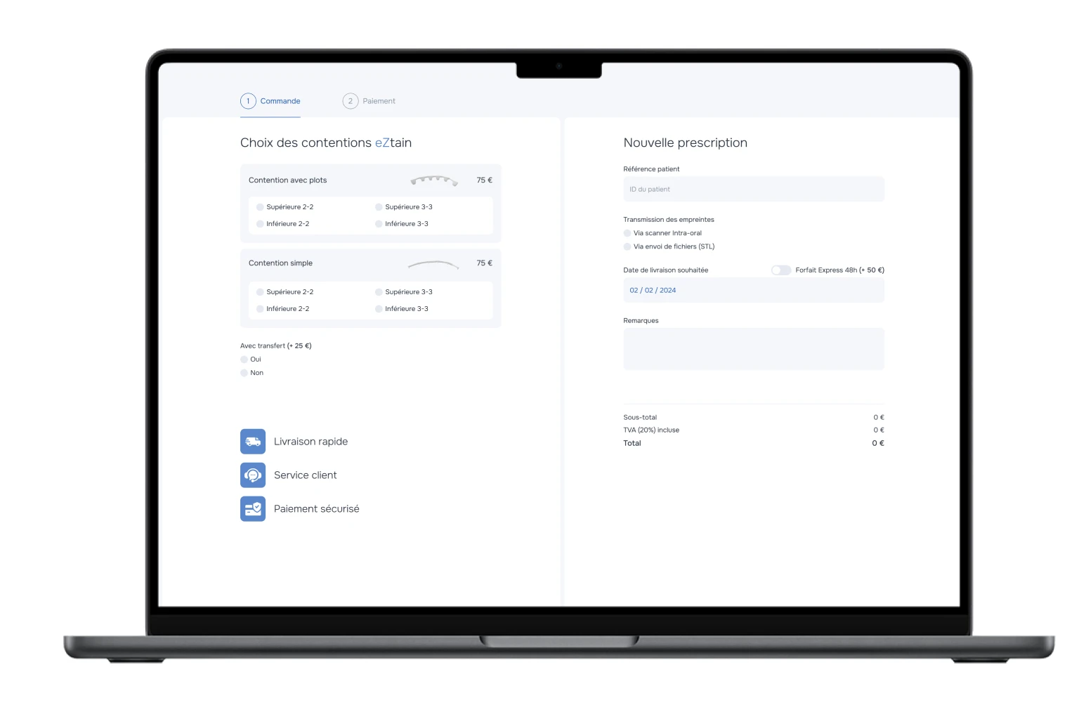 Valider sa commande sur le site eZtain